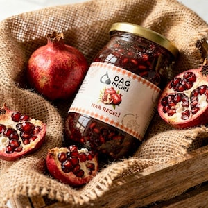 Granatäppelsylt – Handgjord turkisk Nar Receli – 100 % naturlig utan tillsatser – Hantverksmässig fruktsylt – Gourmetfrukostpålägg