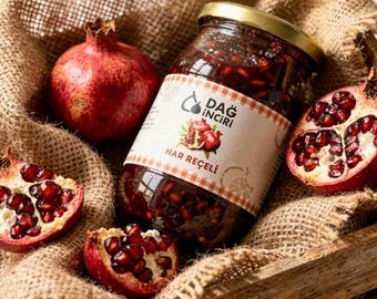 Mermelada de granada – Nar Receli turca artesanal – 100% natural, sin aditivos – Mermelada de frutas artesanal – Untable gourmet para el desayuno