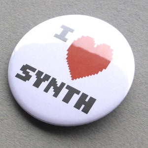 I Love Synth Pin Badge 58mm 2.25 Large image 4