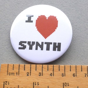 I Love Synth Pin Badge 58mm 2.25 Large image 7