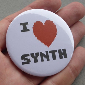 I Love Synth Pin Badge 58mm 2.25 Large image 6