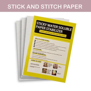 Stabilizzatore per tessuti solubile in acqua, carta da attaccare e cucire, toppe per ricamo, carta da ricamo solubile in acqua, carta solubile