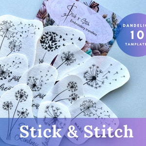 Maskrosbroderiklistermärken: Stick and Stygn-mönster (set om 10)