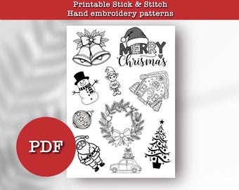 Patrones de bordado navideño a mano: diseños de puntadas y puntadas (descarga en PDF)