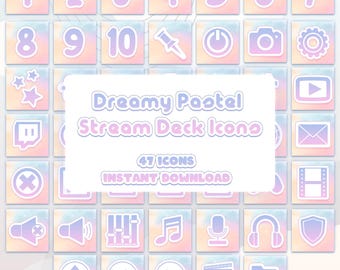 Kawaii Dreamy Pastel Stream Deck Icon 47 Set for Twitch