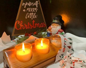 Reclaimed Wood Candle Holder, Farmhouse Candle Holder, Mantle Decoration, Candle Table Decor, Centerpiece Wooden Candle Holder, Handmade,