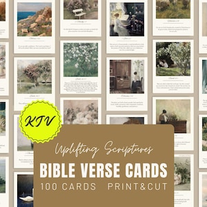 100 cartes de versets bibliques LSG, cartes bibliques imprimables, affirmations chrétiennes édifiantes pour l'étude de la Bible, prière, tableaux de visualisation, ministère des femmes