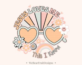 Jesus Loves Me This I Know PNG, Pink Christian Shirt Design for Kids, Christian girls Valentines shirt, Jesus Loves you PNG for Sublimation