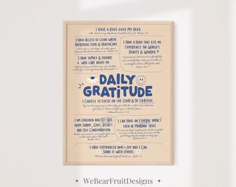 Daily Gratitude Bible Verse Poster: Christian Affirmations (Digital Download)