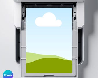 Printer Mockup Canva Template (Digital Download, 4000x4000px High Resolution)