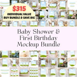 Lot de maquettes de fête, baby shower, 1er anniversaire, 86 modèles toile, téléchargement numérique