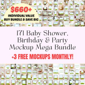 Mega pakiet makiet imprezowych, baby shower, urodziny, 171 szablonów Canva, + darmowe miesięczne bonusowe makiety
