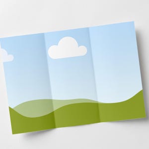 Trippelviktsinbjudningsmodell, Gatefold-bröllopsinbjudningsdisplay, 3-panelskortmodell, Canva-mall + JPG