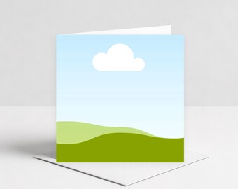 Maqueta de tarjeta cuadrada plegada, anverso y reverso, minimalista, plantilla de Canva + JPG (descarga digital)
