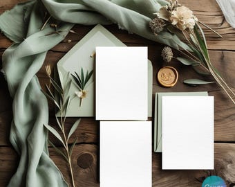 Wedding Invitation Suite Mockup Bundle: 13 Rustic Card Templates (Canva Editable, Digital Download)