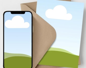 Makieta zaproszenia na smartfon i 5x7, inteligentna ramka Canva + JPG, cyfrowy i drukowany wyświetlacz zaproszeń