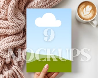 9 Feminine Planner Page Mockup Bundle, Canva Smart Templates + JPG, Printable Paper Mockups
