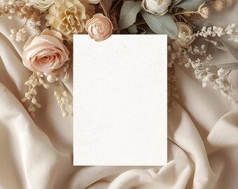 Floral Wedding Invitation Mockup: Elegant Stationery Canva Template