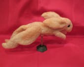 LEAPING BUNNY WEATHERVANE needle felted bunny spins freely on antique bill spike, ooak, easter display, nursery decor, babys room