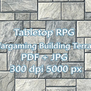 Gray Tones Modern Neutral Stone Exterior Wall Texture 1/6 1/12 1/24 Scale | Tabletop RPG & Wargaming Building Terrain | Printable PDF + JPG