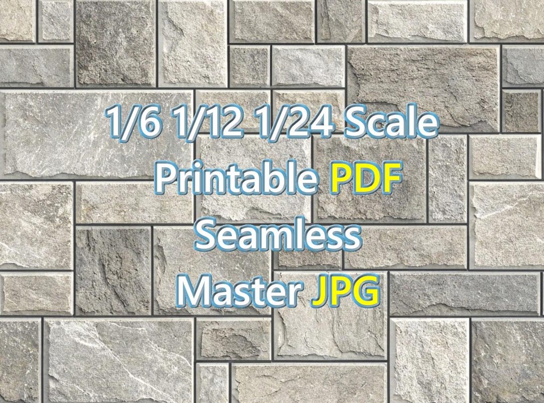 1/6 1/12 1/24 Dollhouse Beige Gray Stone Masonry Wall Cladding ...