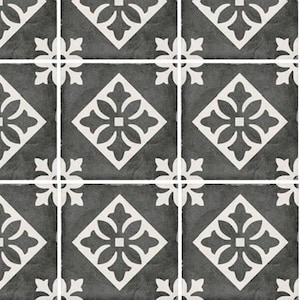 1/6 1/12 1/24 1/48 Dollhouse Vintage Victorian Encaustic Black White Pattern Floor Tile Seamless - DIGITAL Printable Instant Download