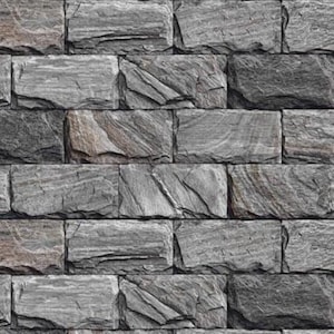 1/12 1/24 1/48 Dollhouse Charcoal Gray Stacked Stone Wall Cladding Seamless I Miniature Natural Stone Veneer Panels I DIGITAL Printable