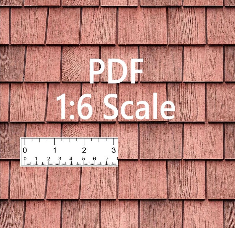 Shingles Pale Pale Red Wooden Shingle Siding Texture 1/6 1/12 1/24 Seamless | Rustic ...
