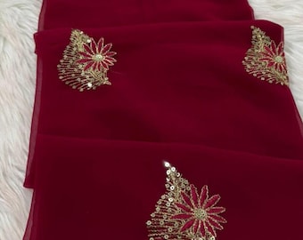 Sari pret a porter pas cher bollywood saree indienne Anmol Rose clair