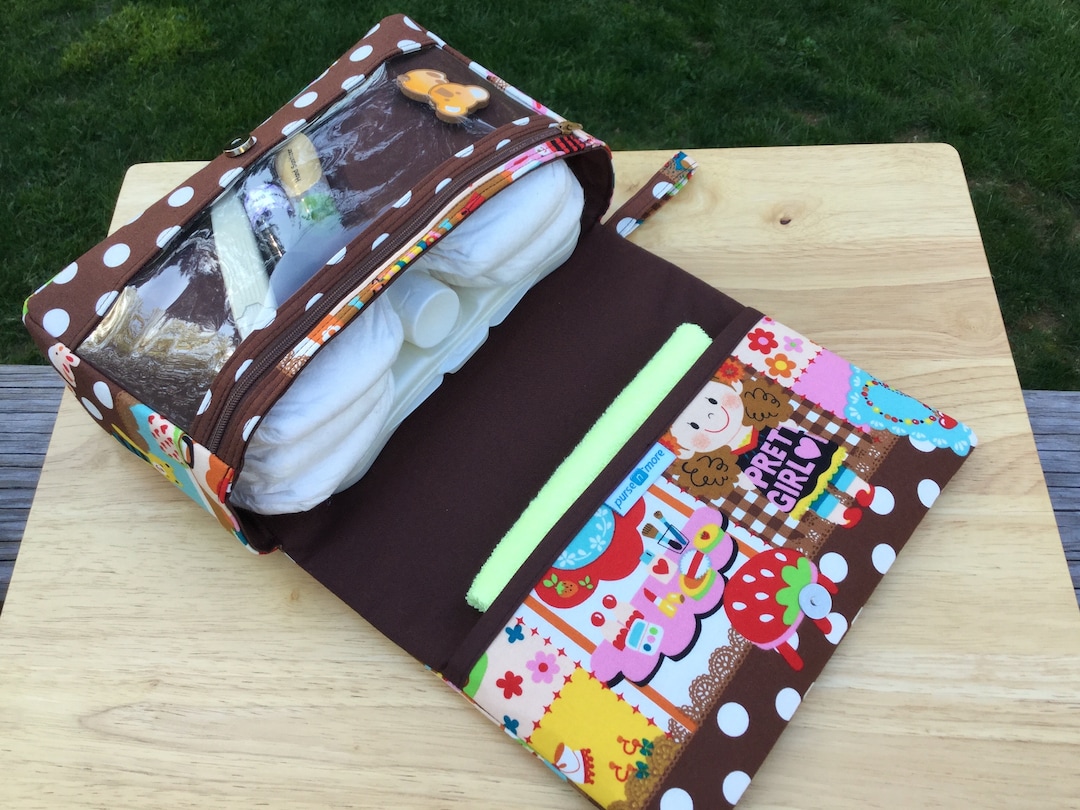 Girly Diaper Bag, Polka Dots Diaper Clutch, Baby Bag Organizer, Nappy