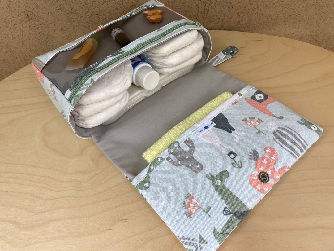 Cactus and Llama Diaper Bag Organizer Baby Shower Gift Grey - Etsy