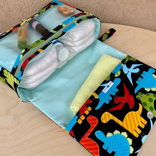 Dinosaurs Diaper Bag Organizer Diaper Clutch With Clear Etsy