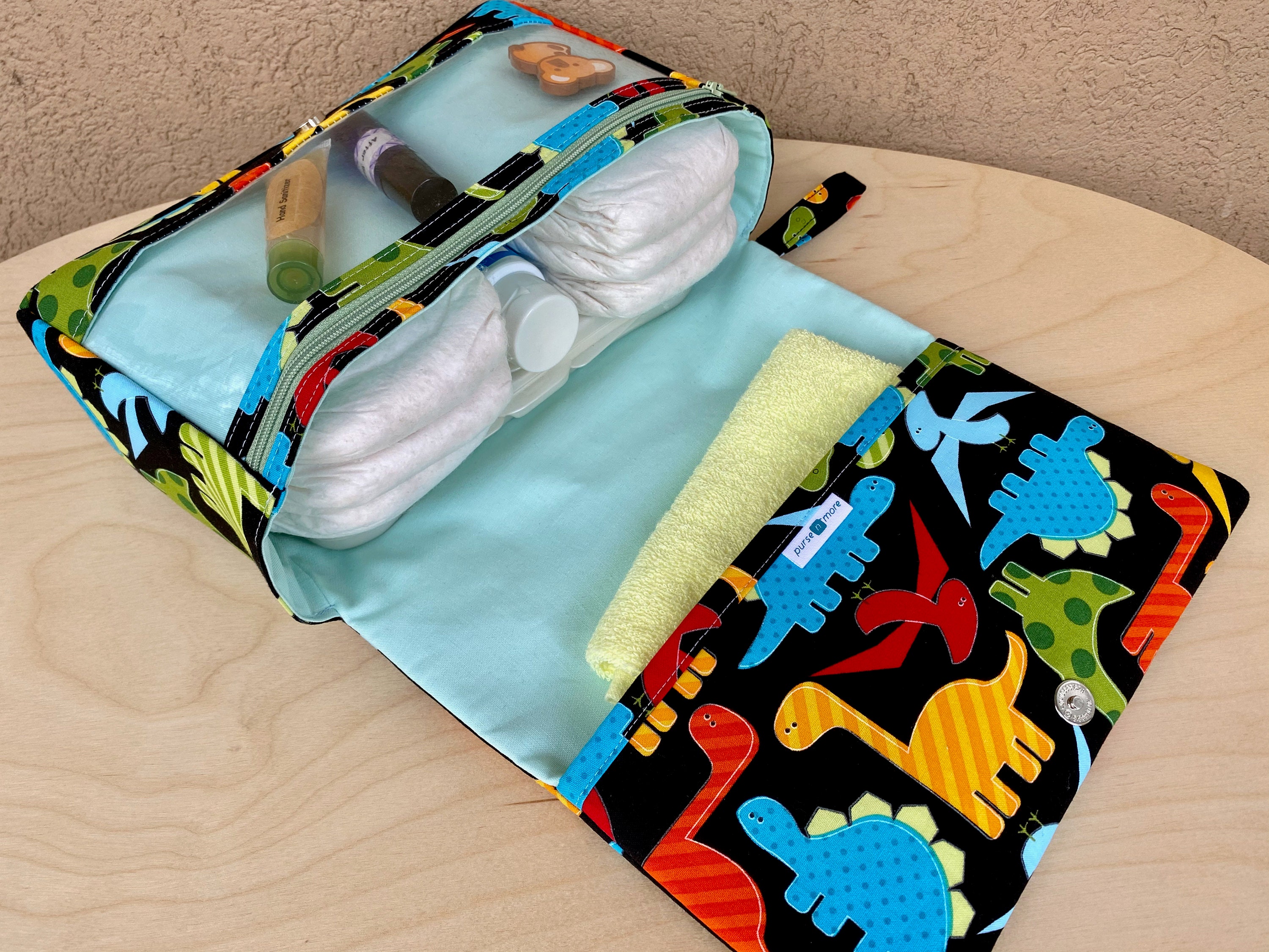 Dinosaurs Diaper Bag Organizer Diaper Clutch With Clear 