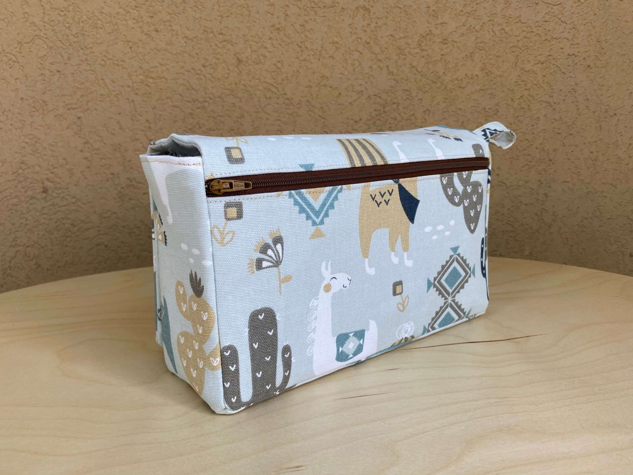 Cactus and Llama Diaper Bag Organizer Baby Shower Gift Grey 