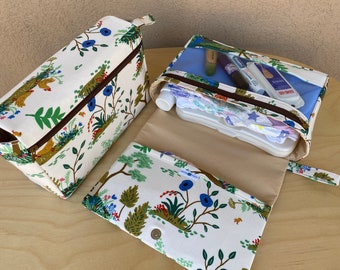 English Garden diaper clutch, gift for new parents, diaper bag organizer, nappy bag,  diaper purse, Garden Toile cream