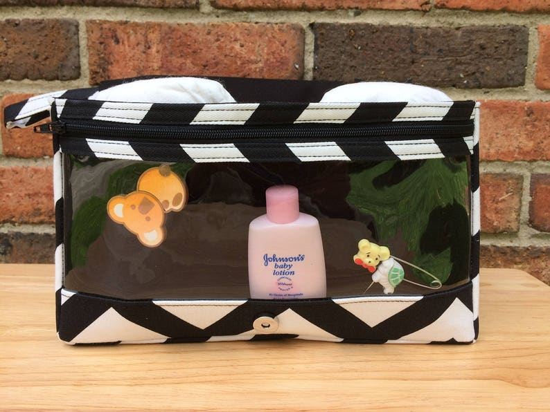 Black Chevron Diaper Bag Diaper Purse Nappy Bag Organizer Etsy