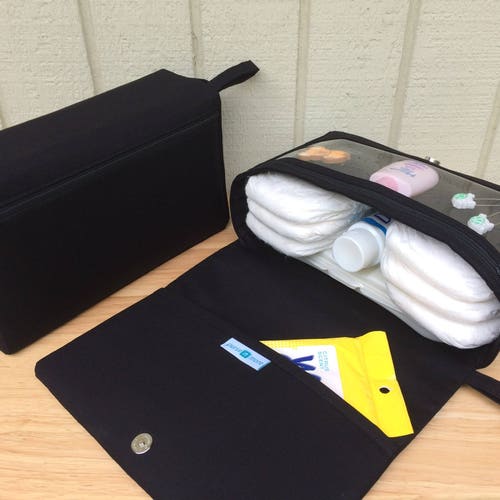 Black or Gray Diaper Bag Baby Bag Organizer Diaper Clutch Etsy