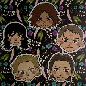 mouthwashing stickers | sticker | mouthwash | art | handmade | fanart | anya | daisuke | swansea | curly | jimmy | pony express