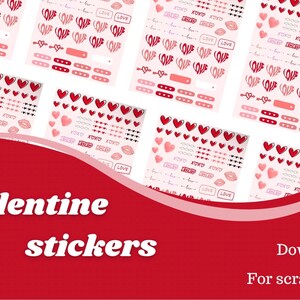 Cute valentine stickers for scrapbook