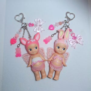 Unique Handmade Sonny Angel Keychain Accessory with Clothing and Wings