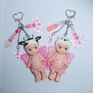 Unique Handmade Sonny Angel Keychain Accessory with Clothing and Wings