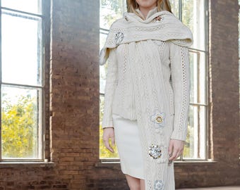 Vintage 90's / Y2K Giacca Gallery Faux Fur Trim Faded Denim