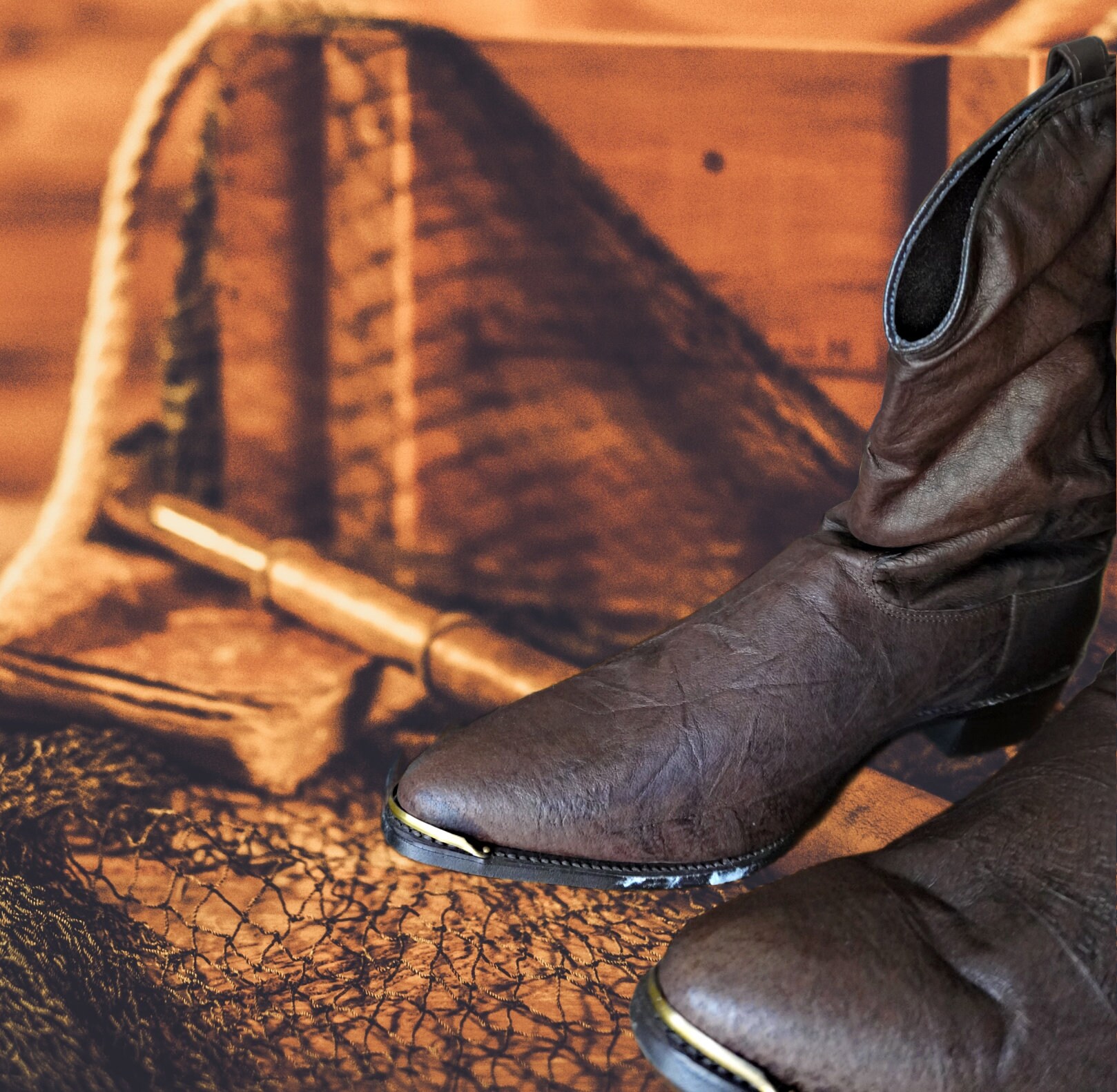Dingo Men's Amsterdam Slouch Boot - Genuine Pigskin Leather, Comfort Cushion Insole