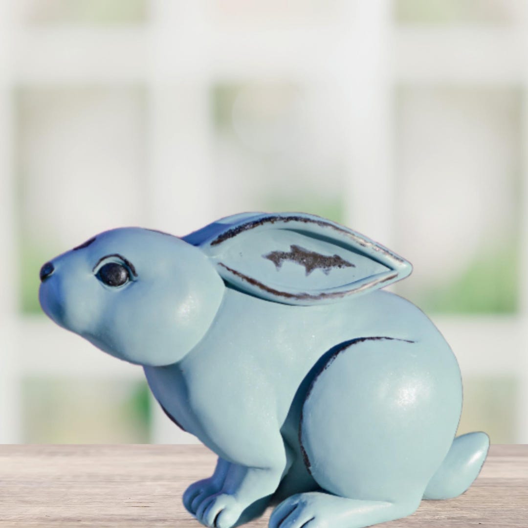 Modern Blue Bunny Rabbit Collectible-easter Gift for Him | Rabbit for ...