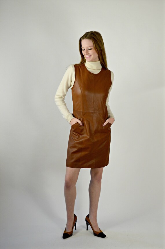 leather jumper dress
