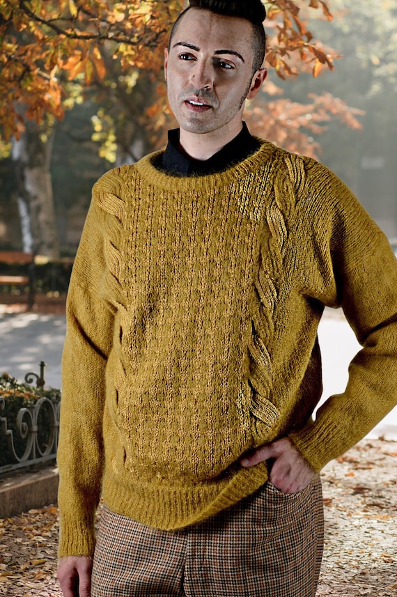 gold cable knit sweater
