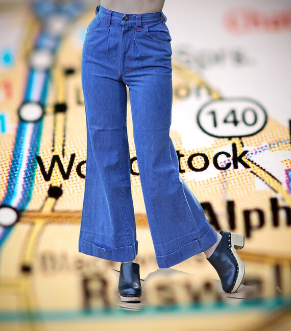 1960s Vintage Bell Bottom Jeans Size XS 