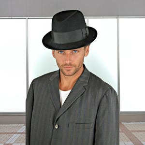 Vintage Fedora & Homburg Hats, 1940s Mid-Century Style, Rockabilly and Gangster Hats, Stetson Beaver Fur,  Father&#39;s Holiday Gift