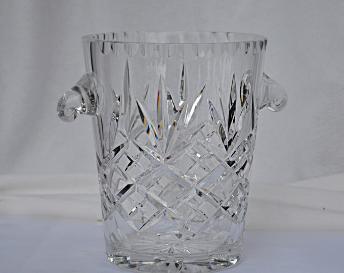 Cut Lead Crystal Ice Bucket With Handles Ceskei Signed Etsy