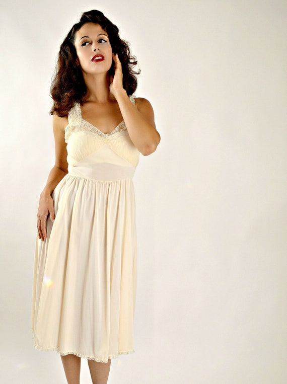 50s Pale Pink Slip, Dress Slip, Vintage Lingerie,